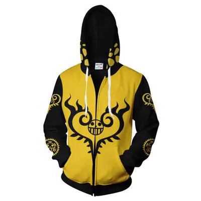 One Piece Ace 3D Print Zip Hoodie for Cosplay