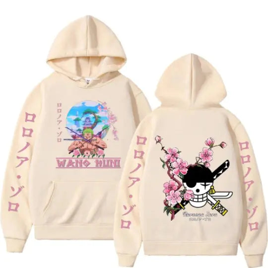 One Piece Luffy Zoro Print Loose Hoodie Sweatshirt