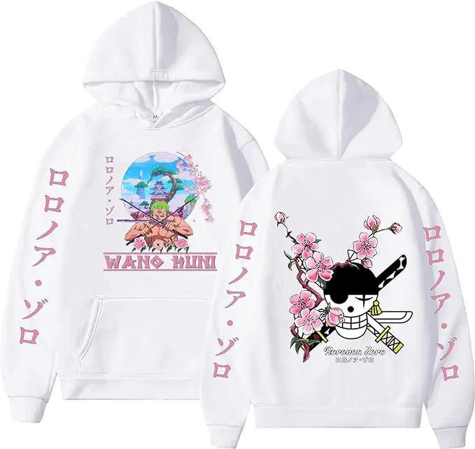 One Piece Luffy Zoro Print Loose Hoodie Sweatshirt