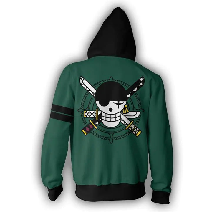 One Piece Ace 3D Print Zip Hoodie for Cosplay