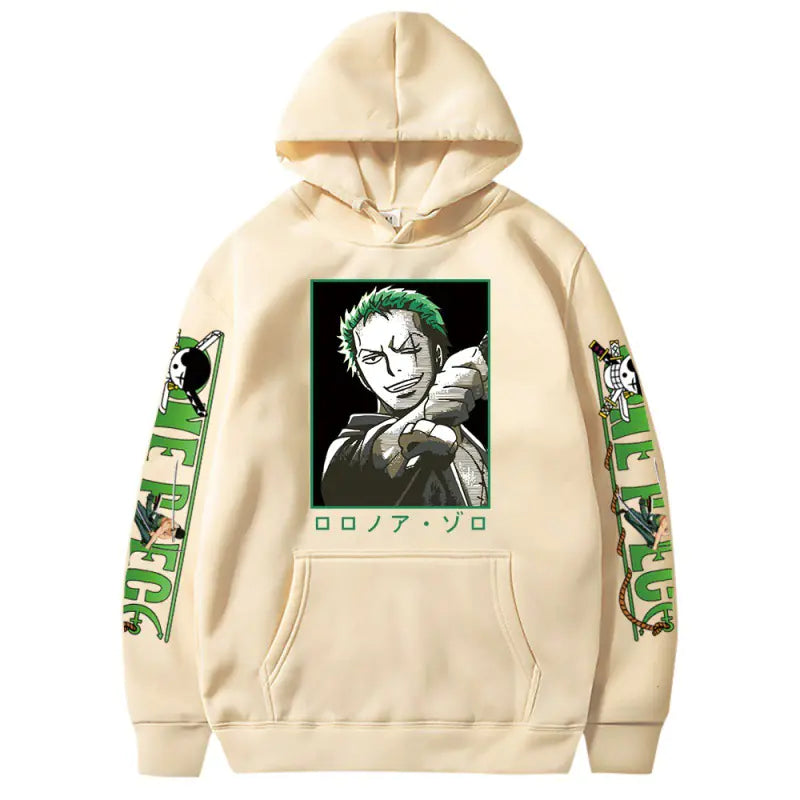 One Piece Luffy Zoro Print Loose Hoodie Sweatshirt