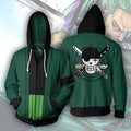 One Piece Ace 3D Print Zip Hoodie for Cosplay
