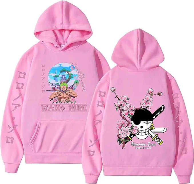 One Piece Luffy Zoro Print Loose Hoodie Sweatshirt