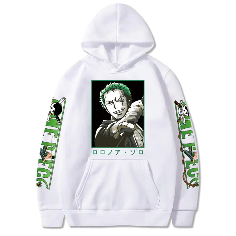 One Piece Luffy Zoro Print Loose Hoodie Sweatshirt
