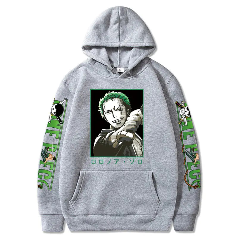 One Piece Luffy Zoro Print Loose Hoodie Sweatshirt