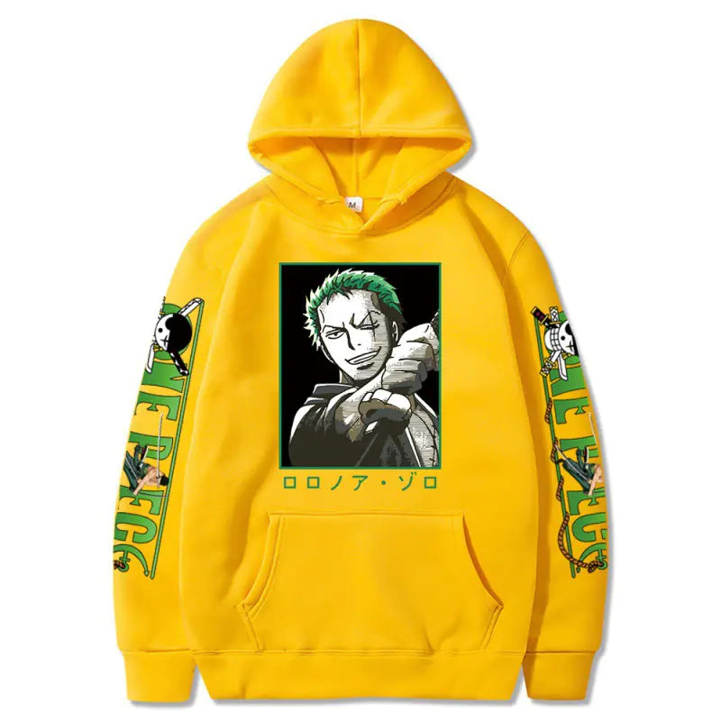 One Piece Luffy Zoro Print Loose Hoodie Sweatshirt